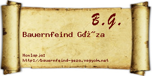 Bauernfeind Géza névjegykártya